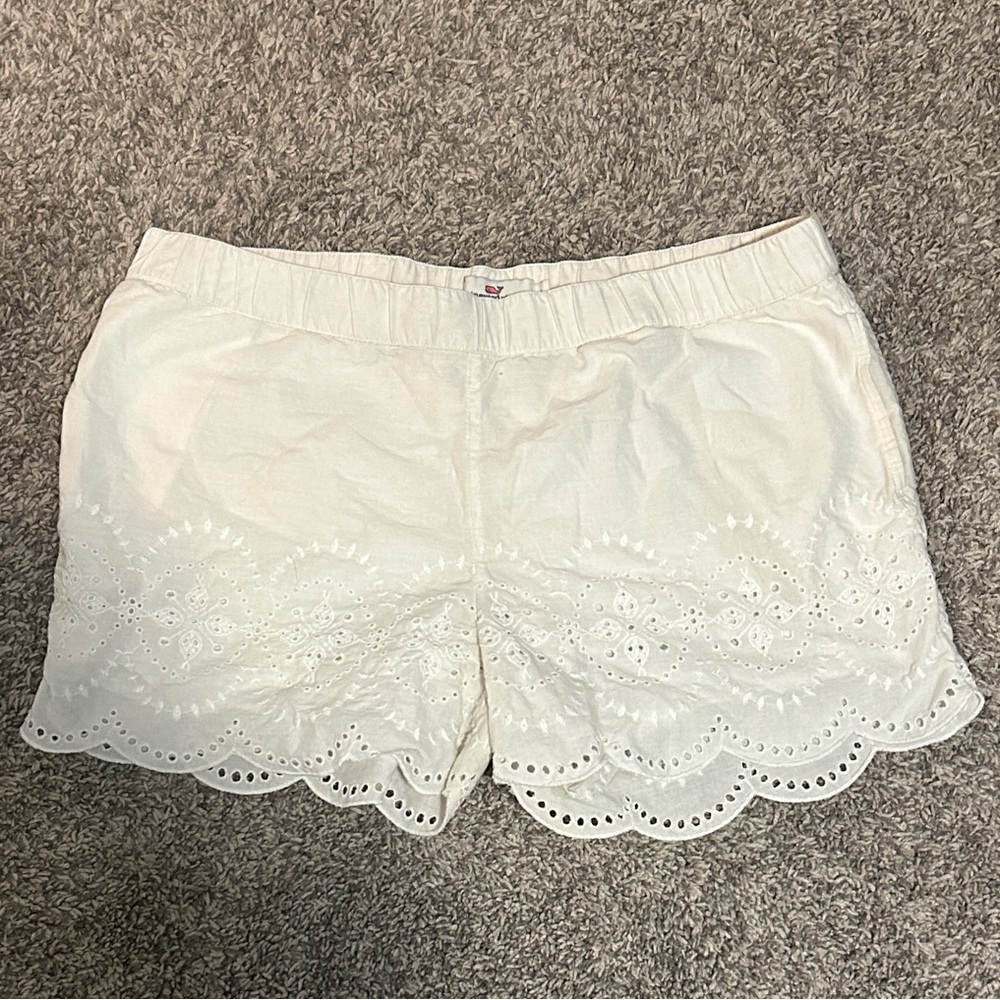 Vineyard Vines Cream Eyelet High Waist Shorts